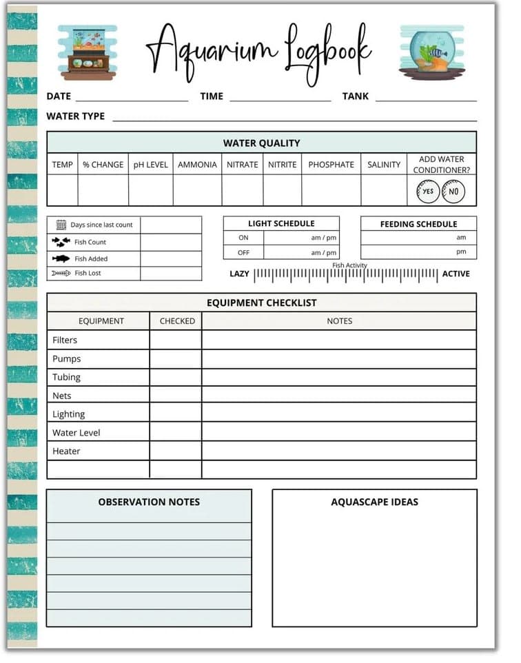 Aquarium logbook